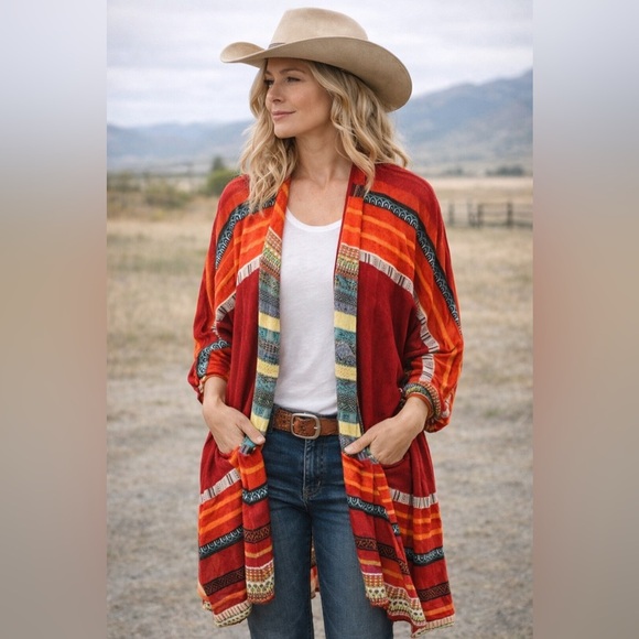 IVKO Sweaters - SOLD VKO Sundance Splendid Inspirations Duster Kimono Cardigan Western - Size 40
